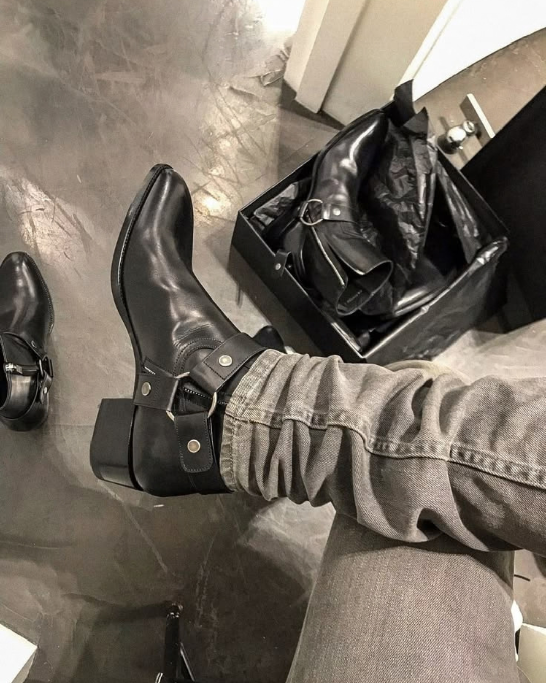 Yves Saint Laurent Wyatt Harness Boots
