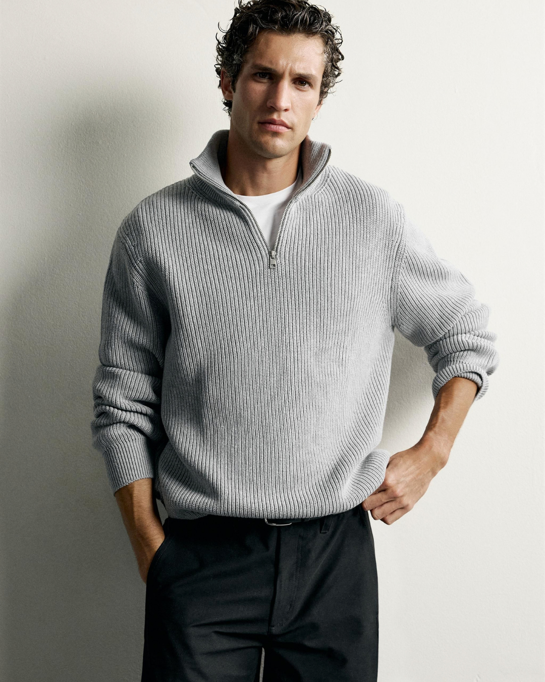 ZARA Zip Neck Sweater