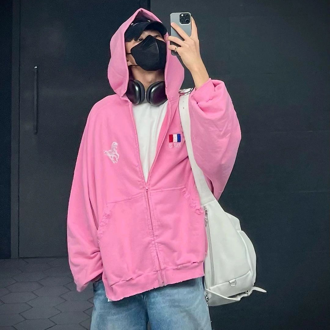 Balenciaga Paris Zip Up Hoodie