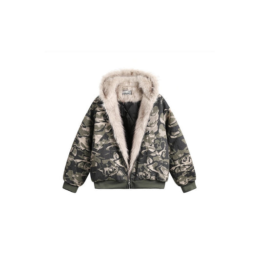 Camo fur jacket